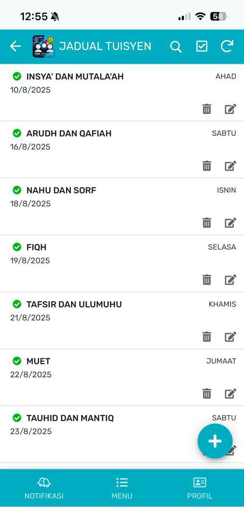 Jadual Tuisyen