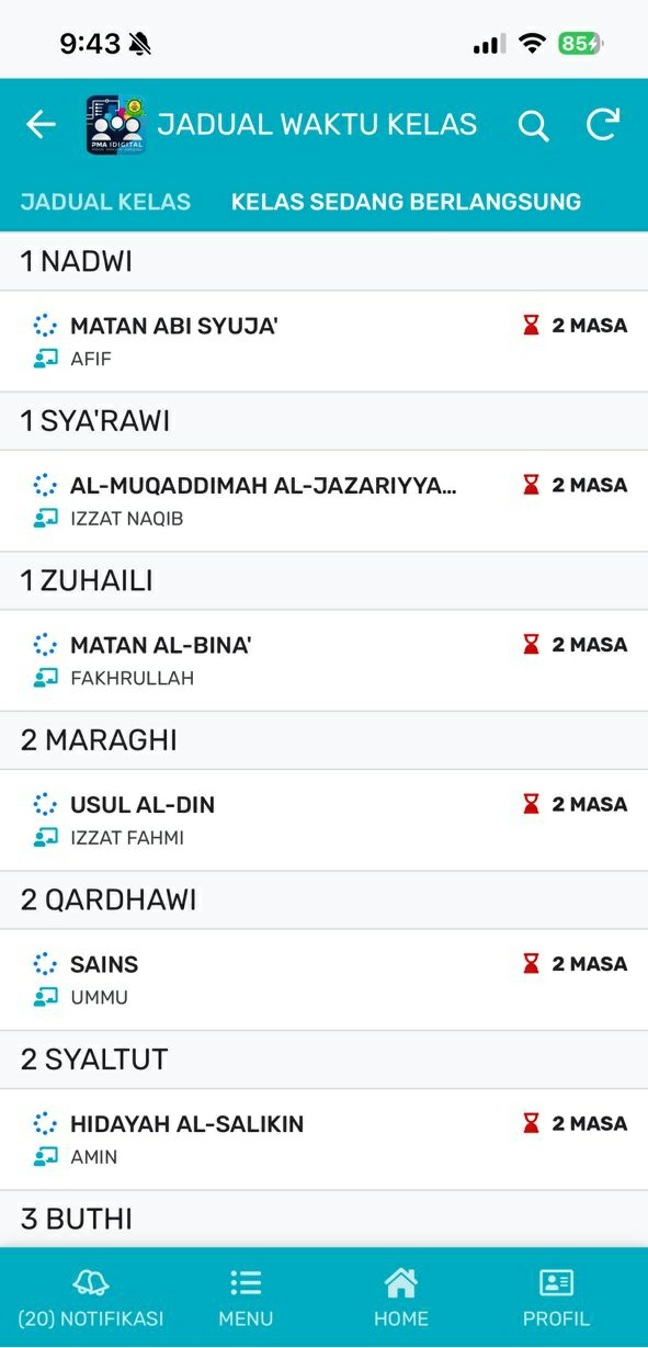 Kelas Sedang Berlangsung