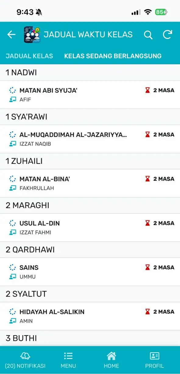 Kelas Sedang Berlangsung