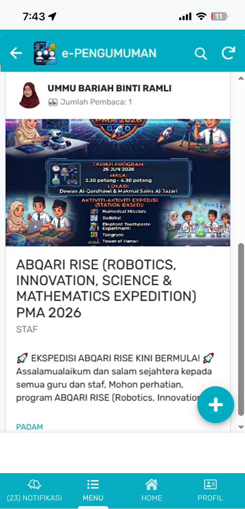 Paparan e-Pengumuman