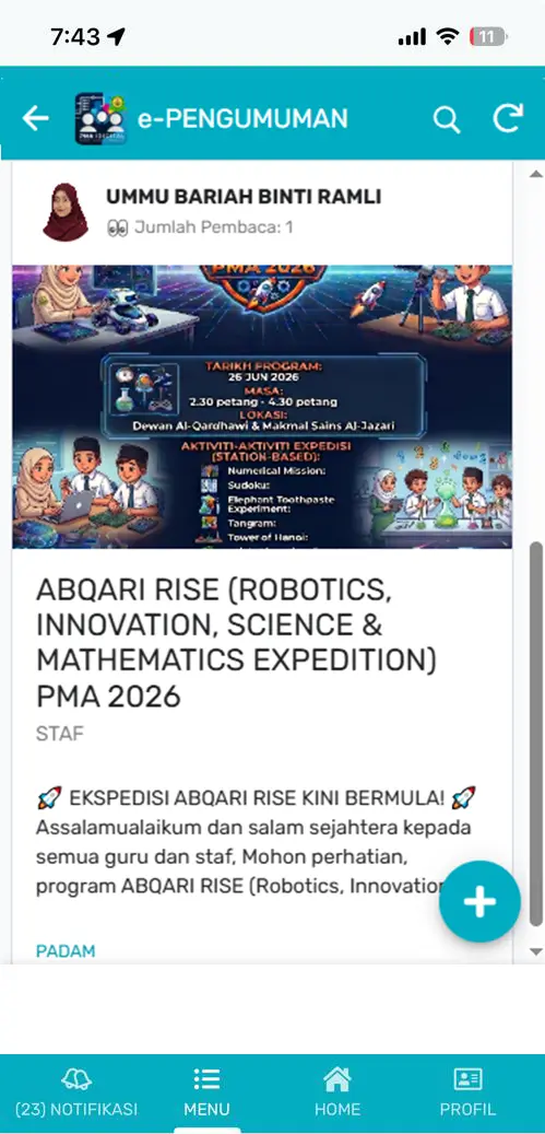 Paparan e-Pengumuman
