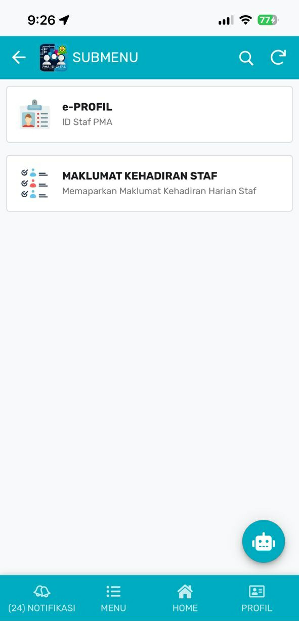 Submenu e-Profil